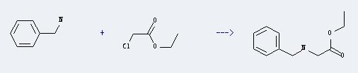 N-Benzylglycine ethyl ester can be prepared by chloroacetic acid ethyl ester and benzylamine